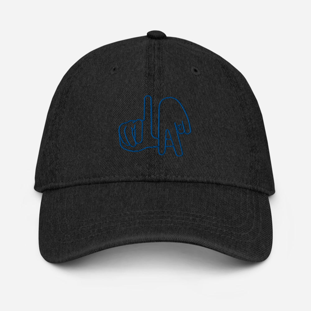 LA (Los Angeles Hand Drawn Hands) / Denim Cap