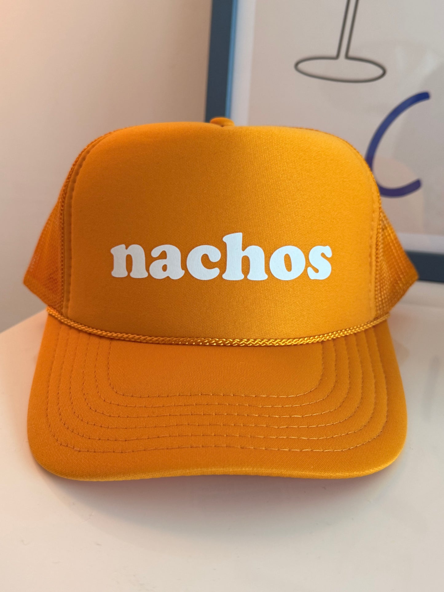 Nachos Retro 80s Font Trucker Hat | Vintage Style Snapback Cap