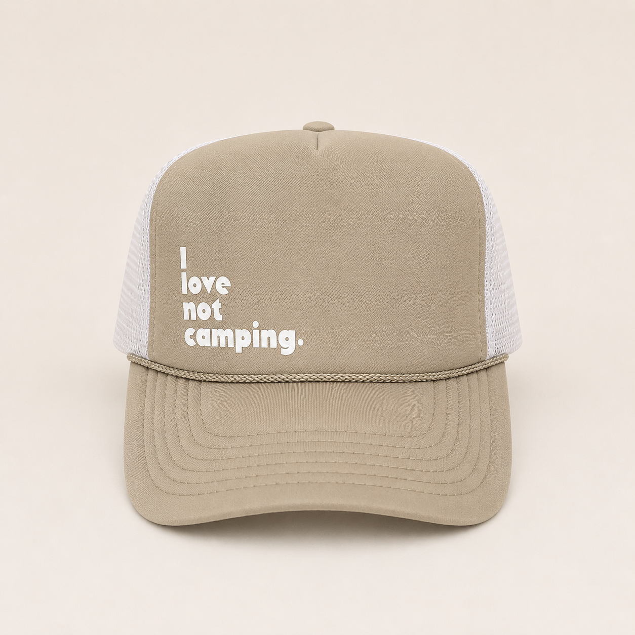 I love not camping. New design.